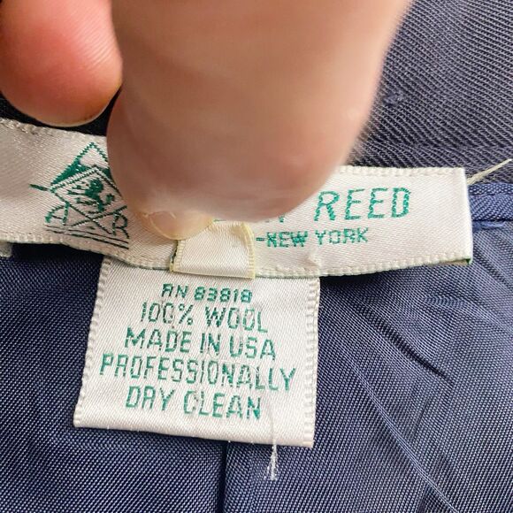 AUSTIN REED Navy Blue Wool Classic Vintage Fit Pleated Straight Skirt -‎ Size 8 - Picture 3 of 3